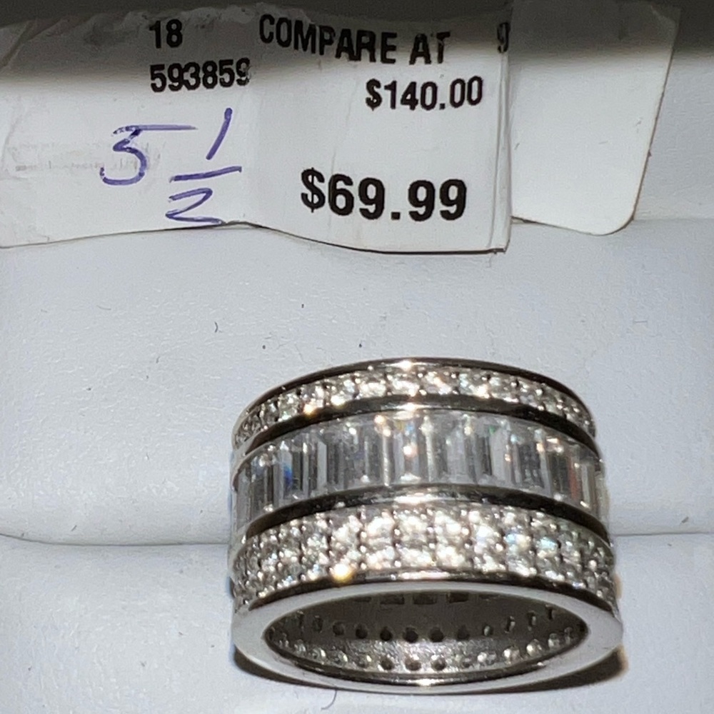 Brand New Sterling Silver Cubic Zirconia Ring. Original price $70 Size 5 1/2